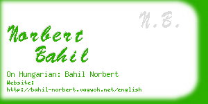 norbert bahil business card
